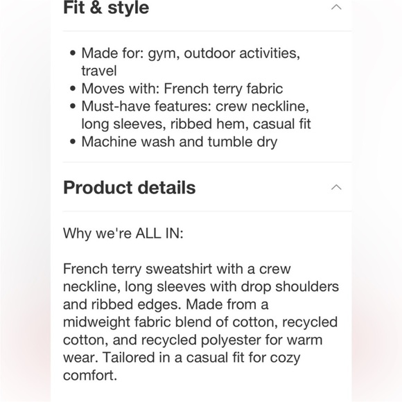 Women's French Terry Crewneck
Sweatshirt - All In Motion Sky Blue Stripe - Picture 3 of 7